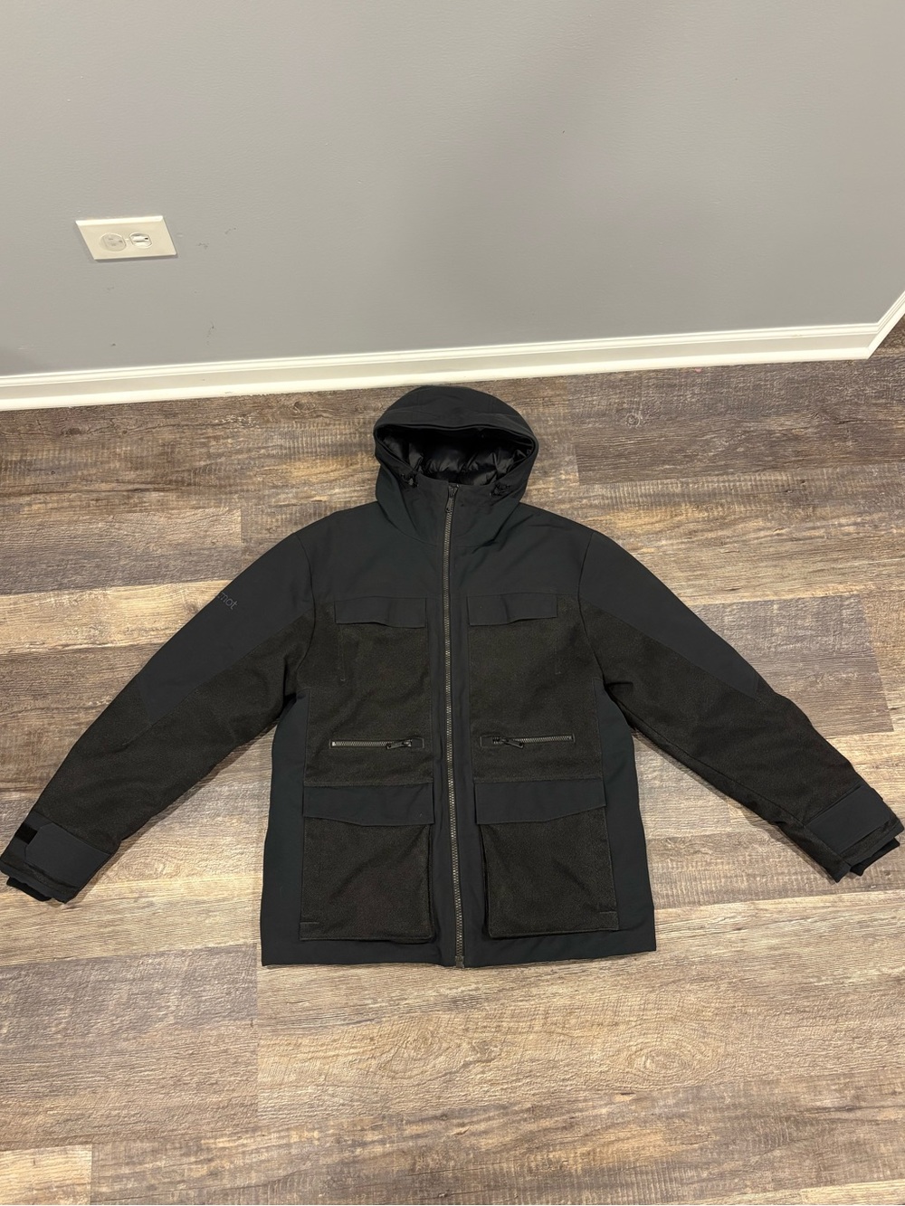 Marmot Telford Down Parka Heavy Winter Jacket Black 700 Fill Men's Size L
